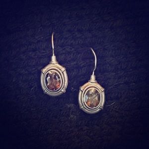 Sterling Silver/Faceted Oval Smoky Topaz Earrings
